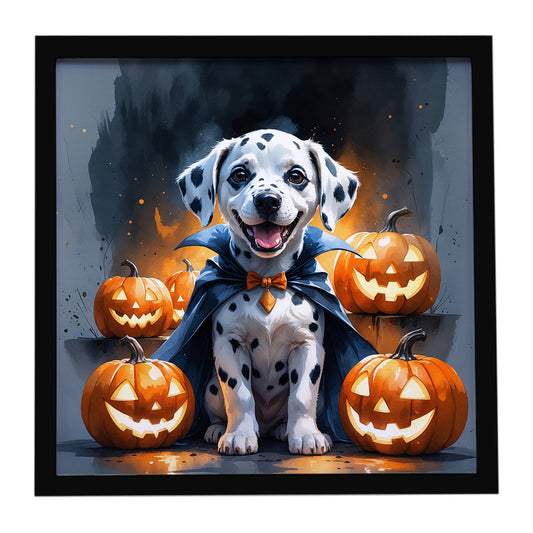 Buy this Dalmatian Puppy Halloween Framed Metal Print