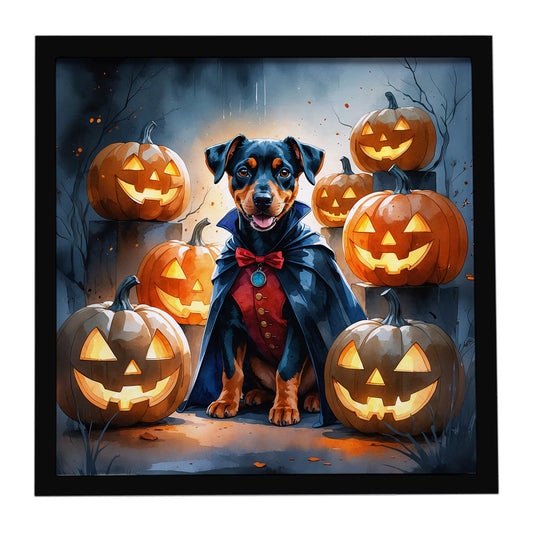 Buy this Doberman Pinscher Puppy Halloween Framed Metal Print