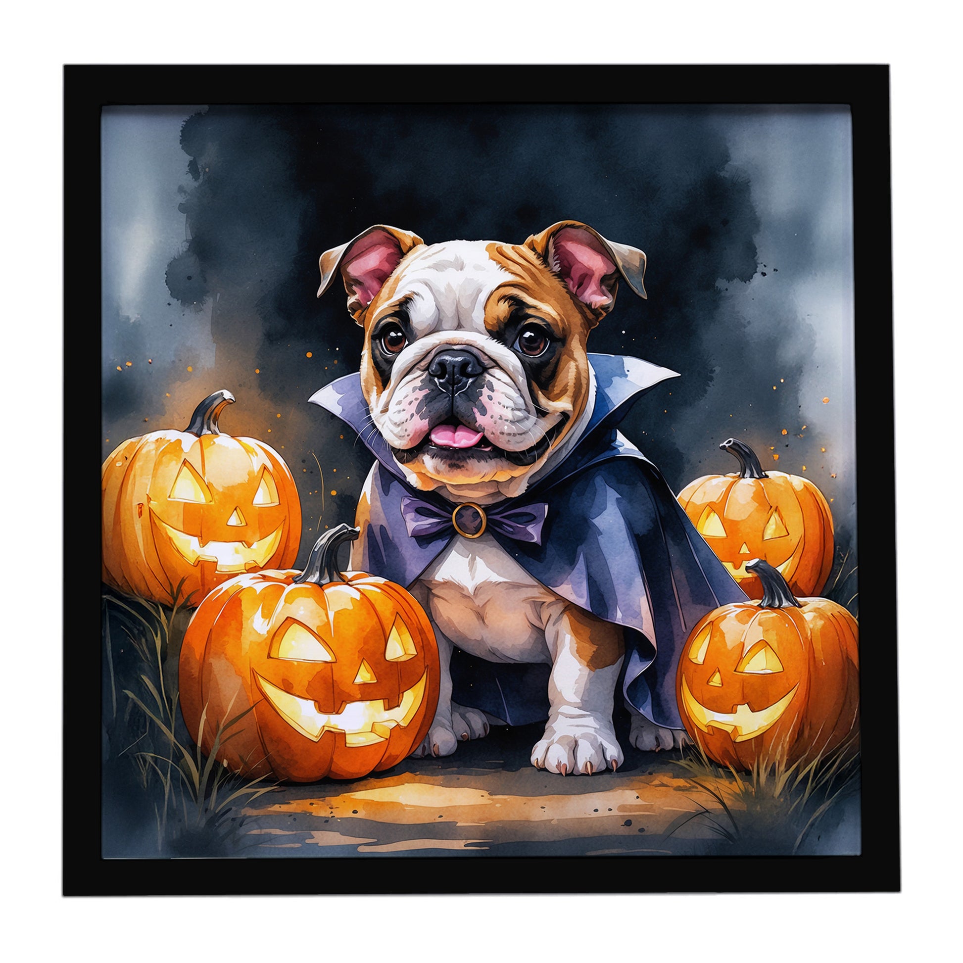 Buy this English Bulldog Puppy Halloween Framed Metal Print