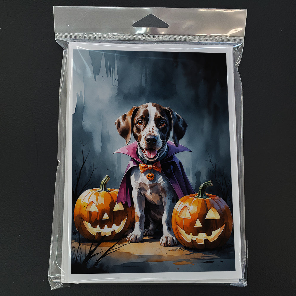 German Shorthaired Pointer Puppy Halloween Greeting Cards Pack of 8