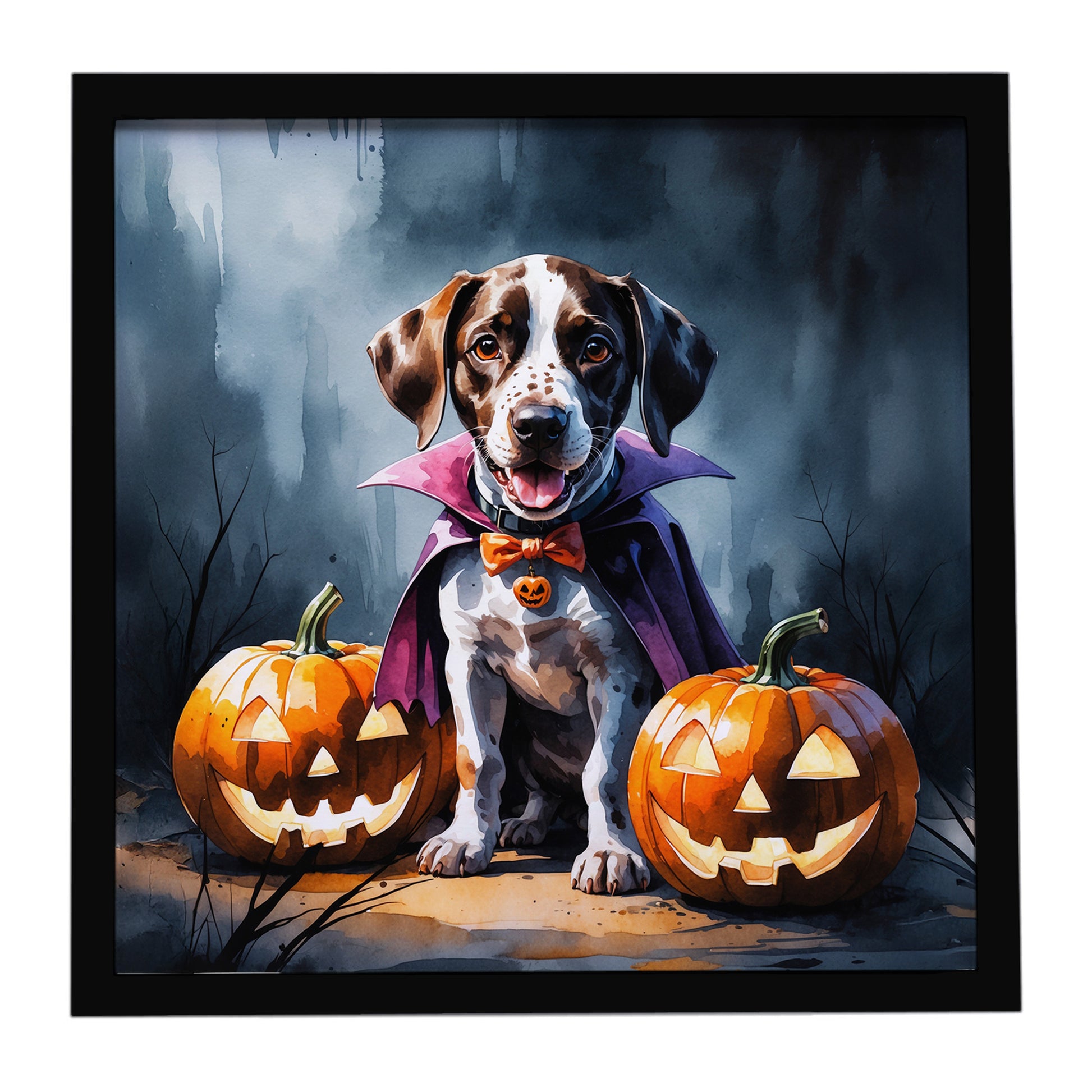 Buy this German Shorthaired Pointer Puppy Halloween Framed Metal Print