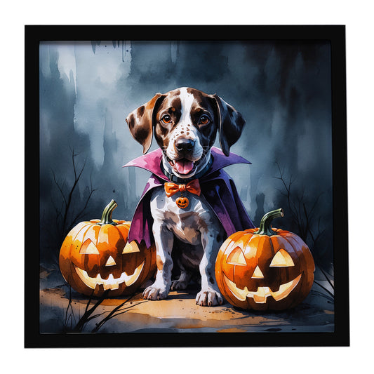 Buy this German Shorthaired Pointer Puppy Halloween Framed Metal Print