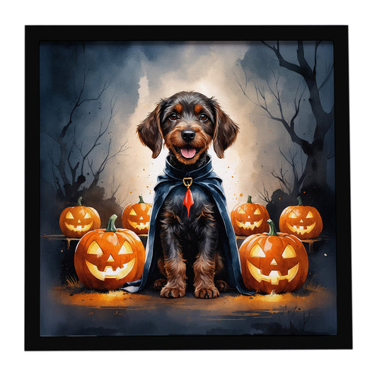 Buy this German Wirehaired Pointer Puppy Halloween Framed Metal Print