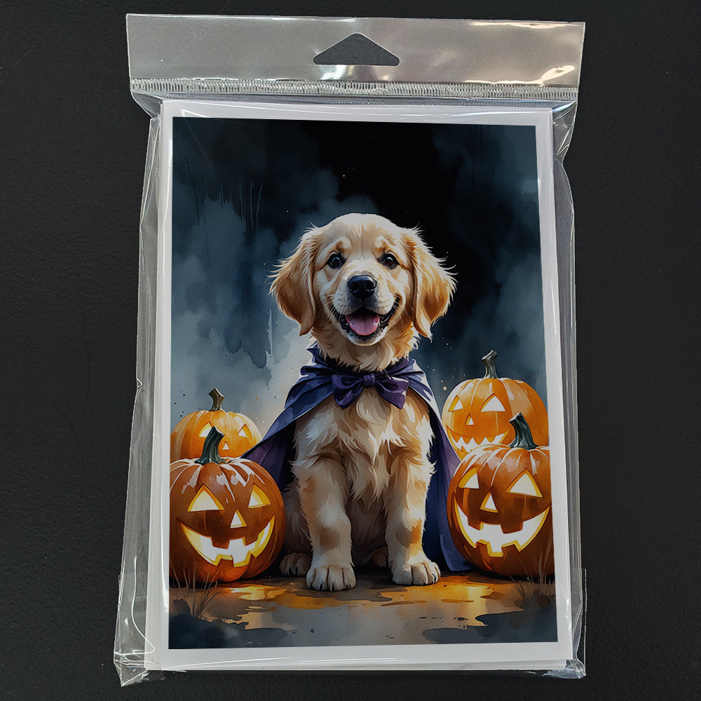 Golden Retriever Puppy Halloween Greeting Cards Pack of 8