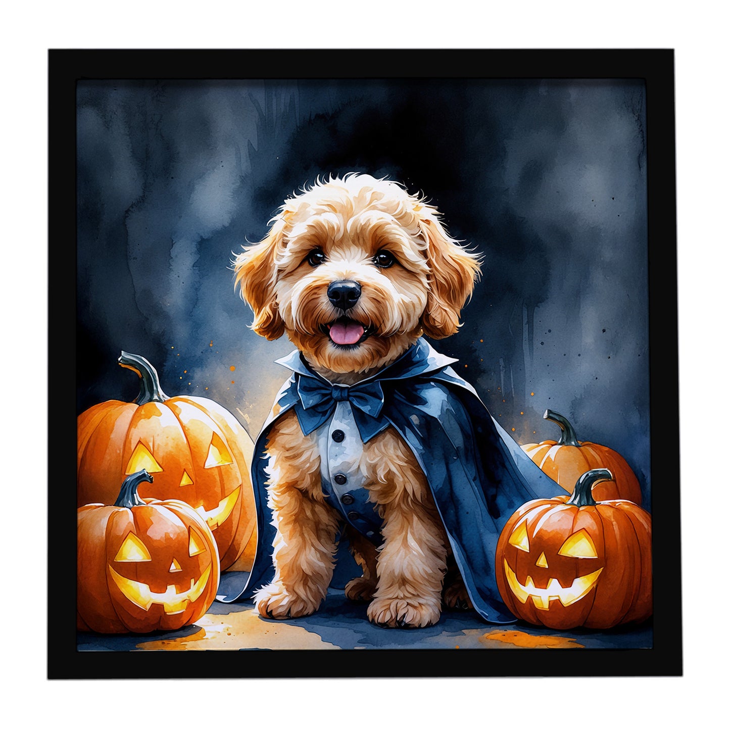 Buy this Goldendoodle Puppy Halloween Framed Metal Print