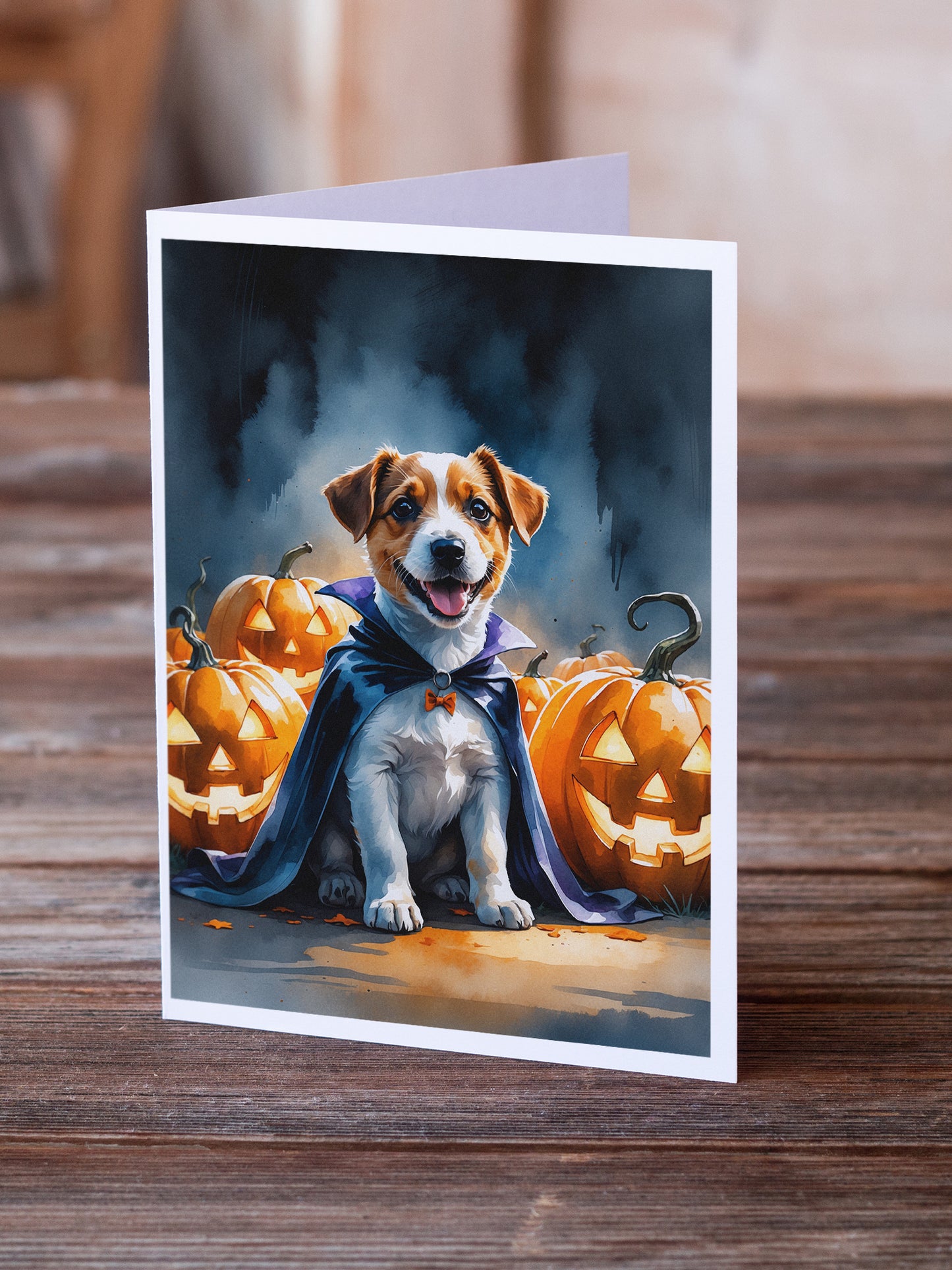 Jack Russell Terrier Puppy Halloween Greeting Cards Pack of 8