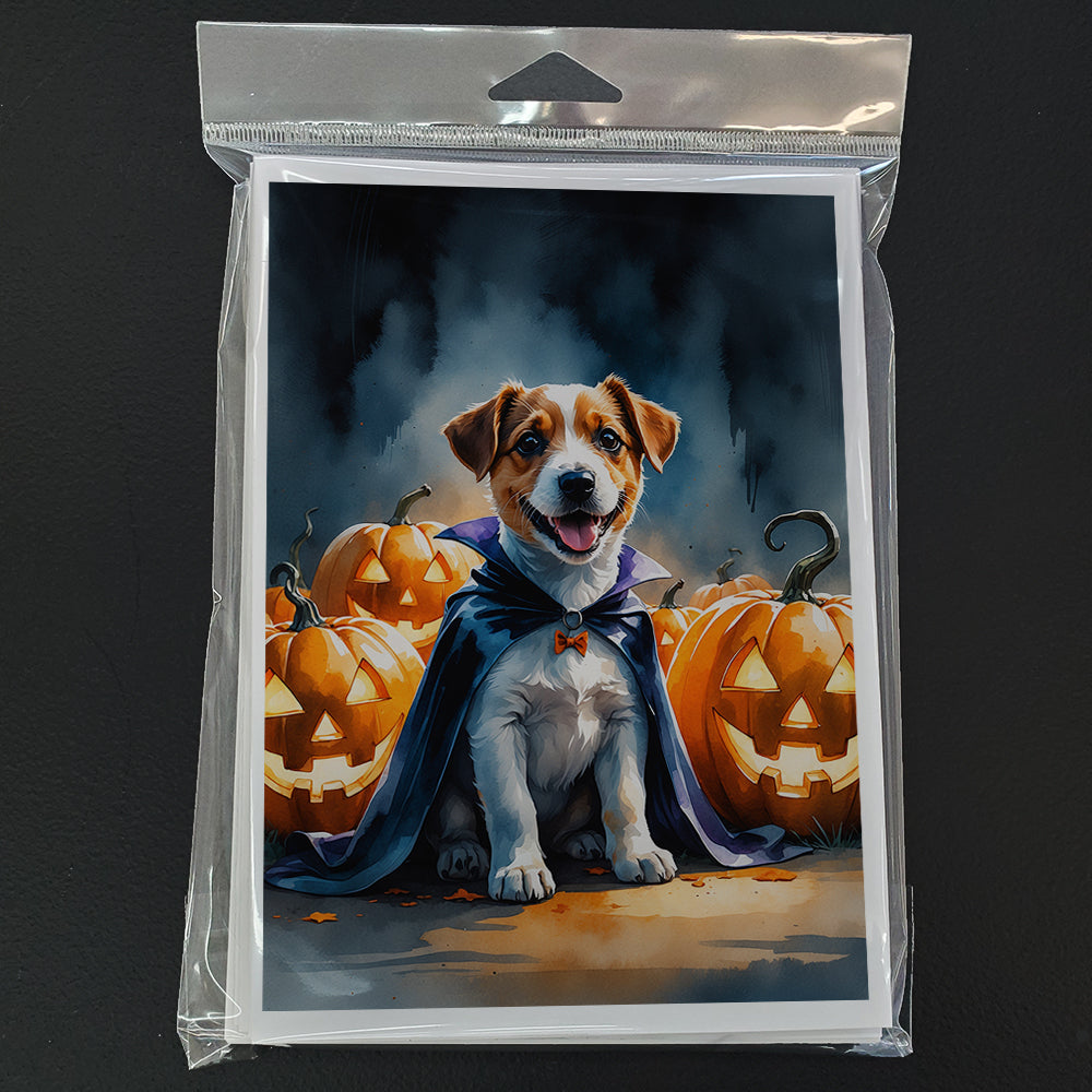Jack Russell Terrier Puppy Halloween Greeting Cards Pack of 8