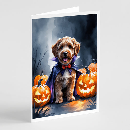 Buy this Chocolate Labradoodle Puppy Halloween Greeting Cards Pack of 8