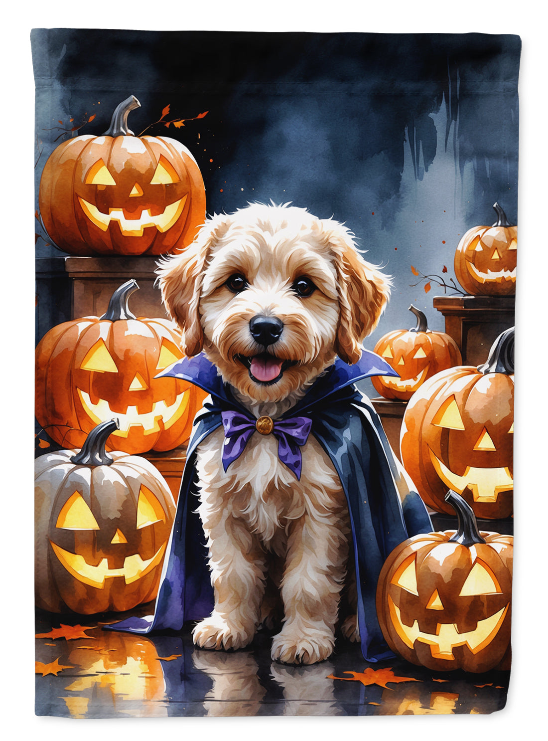 Buy this Labradoodle Puppy Halloween House Flag