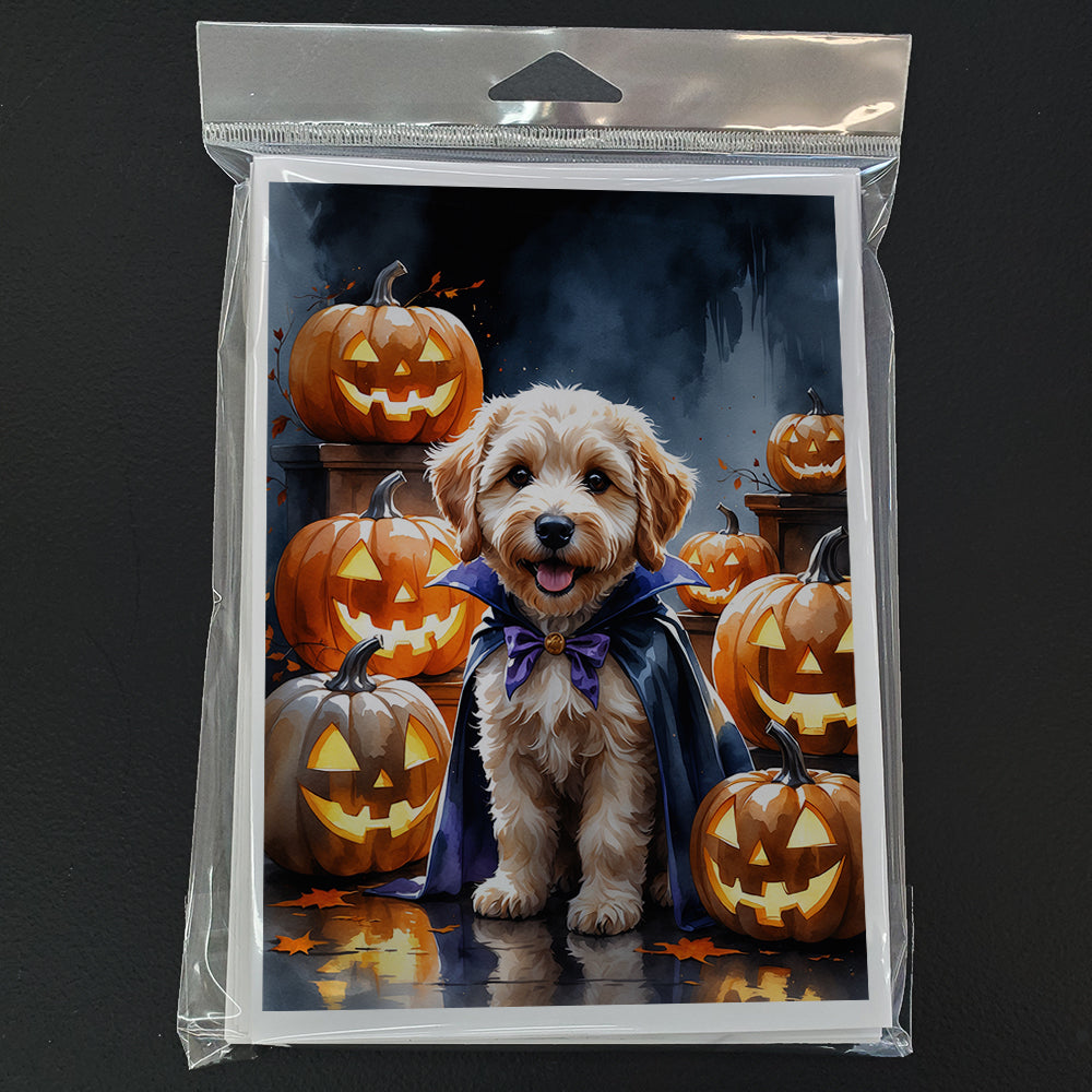 Labradoodle Puppy Halloween Greeting Cards Pack of 8
