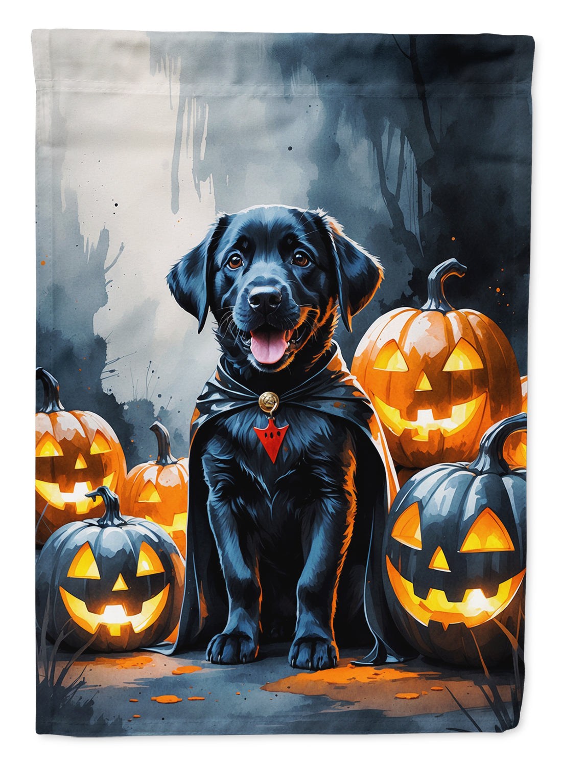 Buy this Black Labrador Retriever Puppy Halloween House Flag