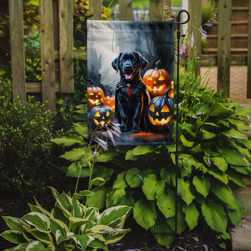 Black Labrador Retriever Puppy Halloween Garden Flag