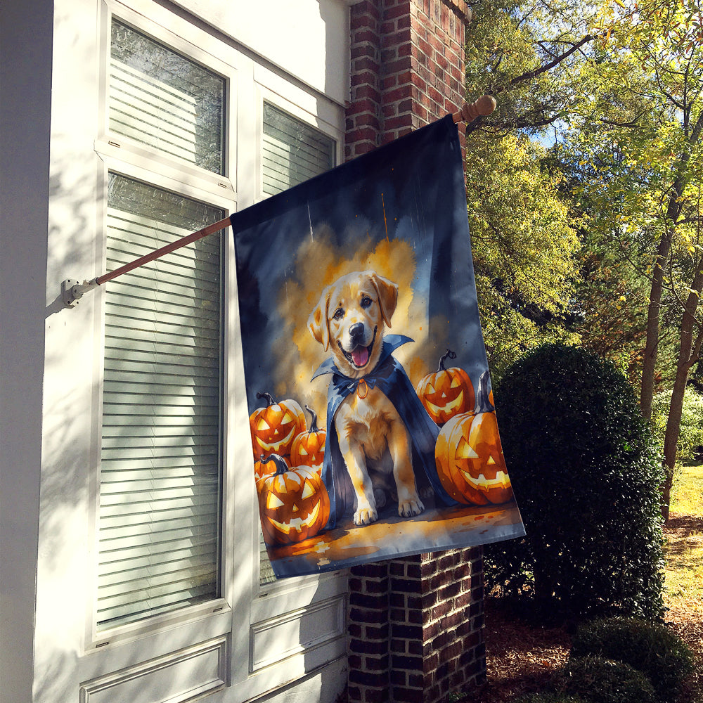Yellow Labrador Retriever Puppy Halloween House Flag