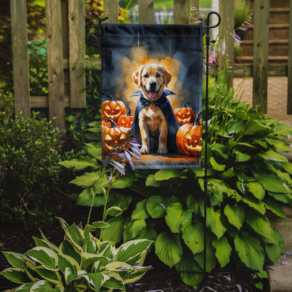 Yellow Labrador Retriever Puppy Halloween Garden Flag