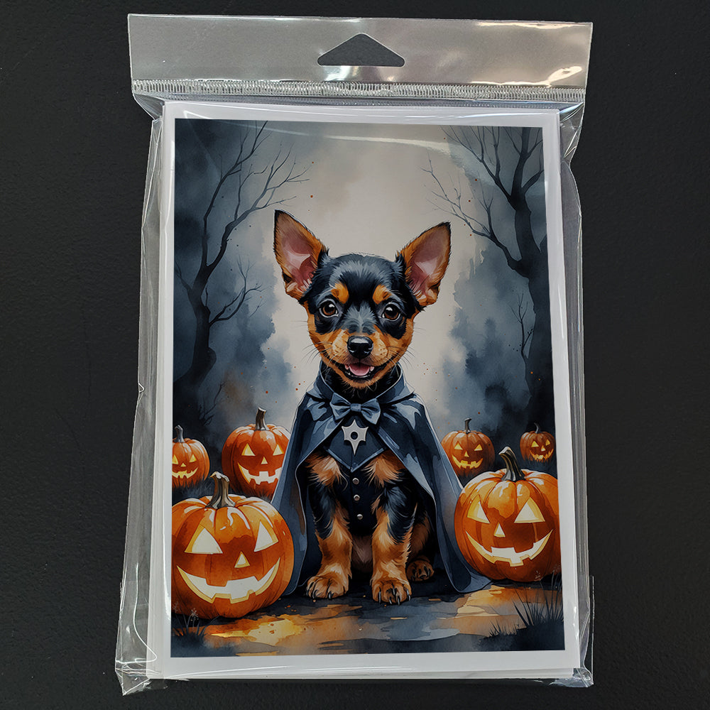 Miniature Pinscher Puppy Halloween Greeting Cards Pack of 8