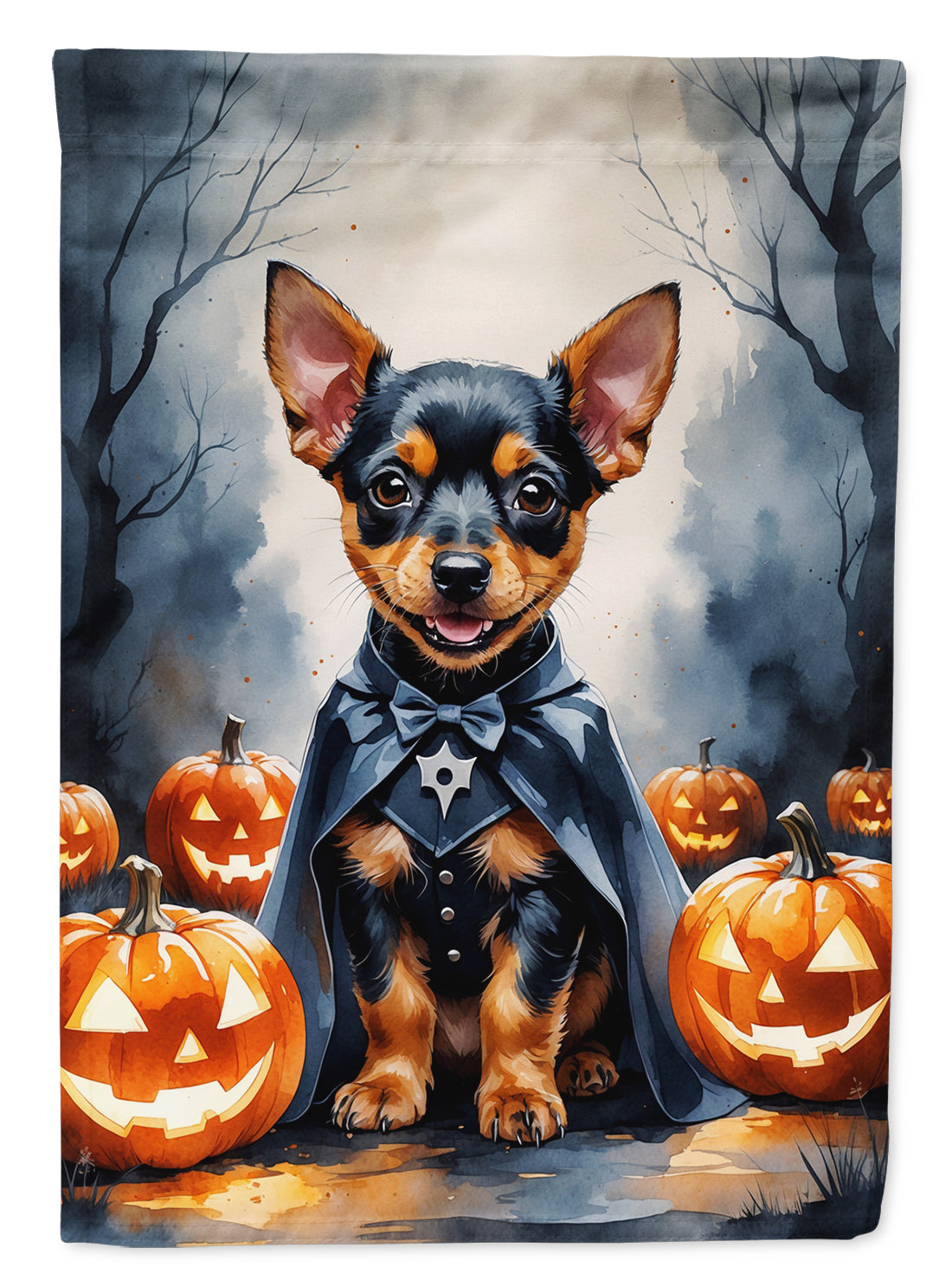 Buy this Miniature Pinscher Puppy Halloween Garden Flag