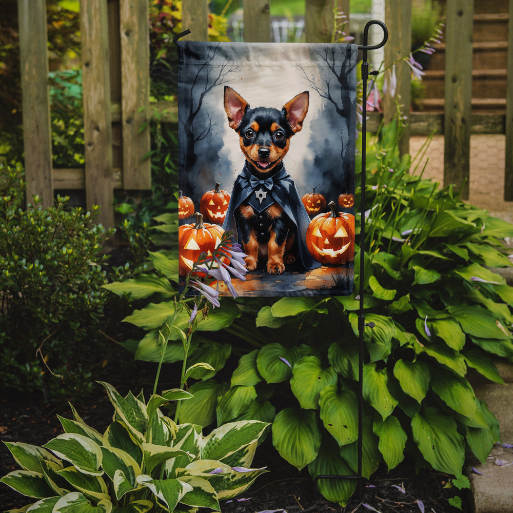 Miniature Pinscher Puppy Halloween Garden Flag