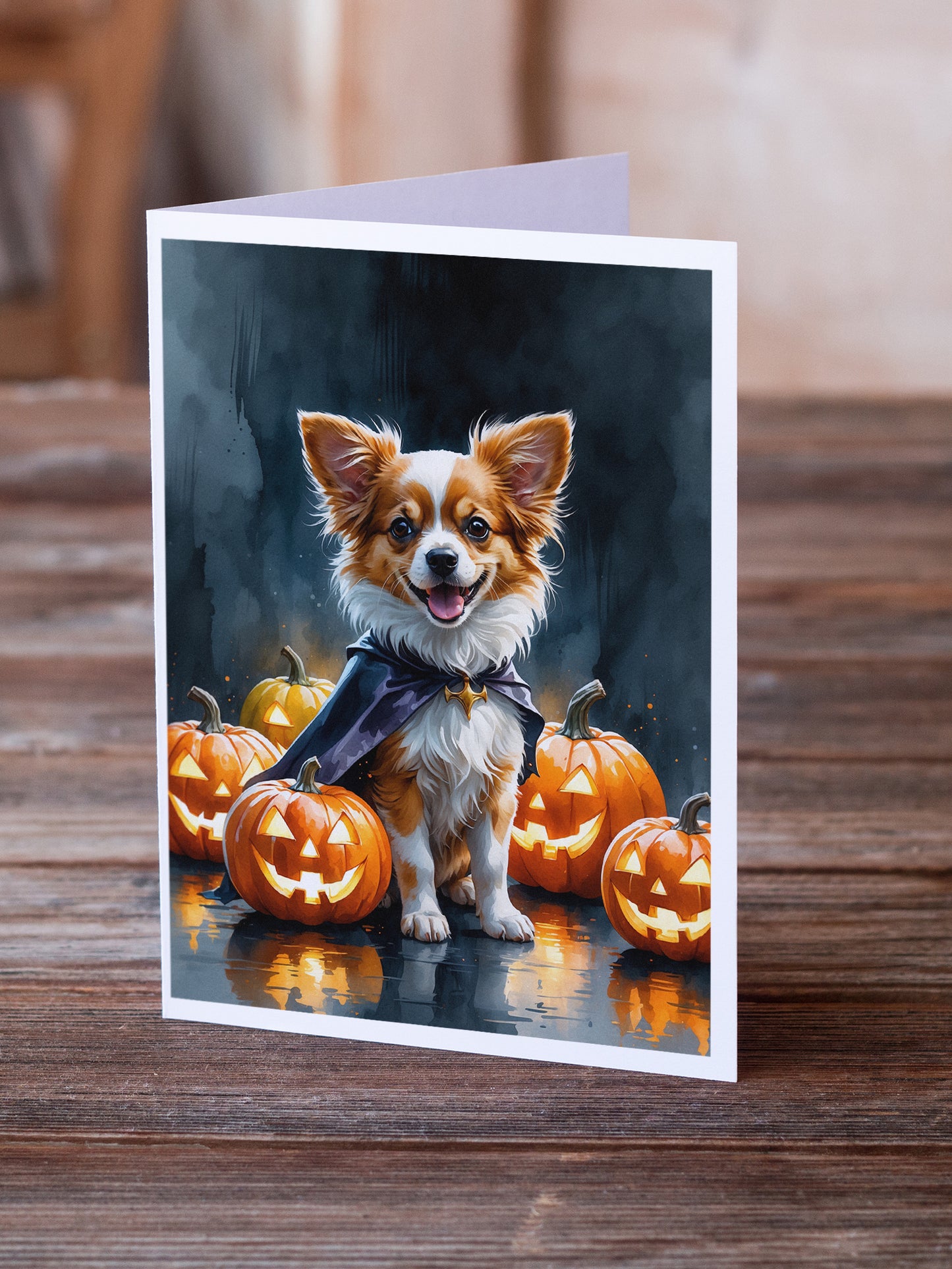 Papillon Puppy Halloween Greeting Cards Pack of 8