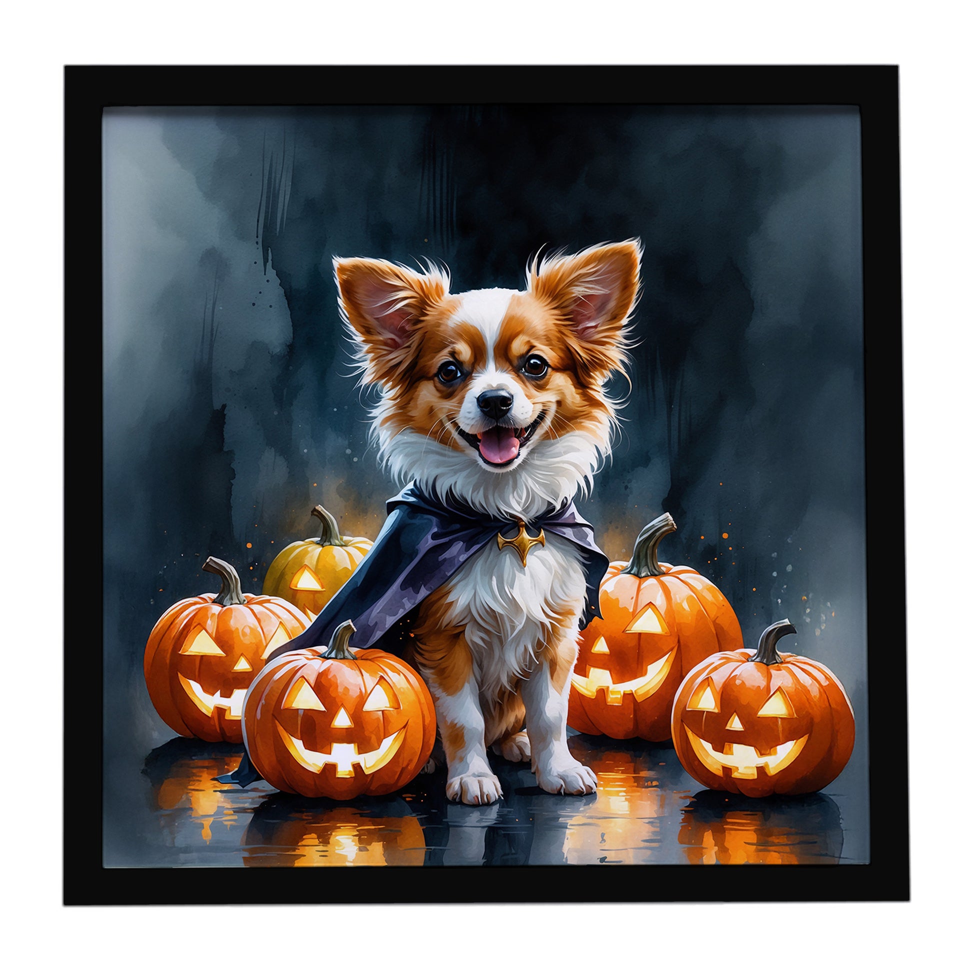 Buy this Papillon Puppy Halloween Framed Metal Print