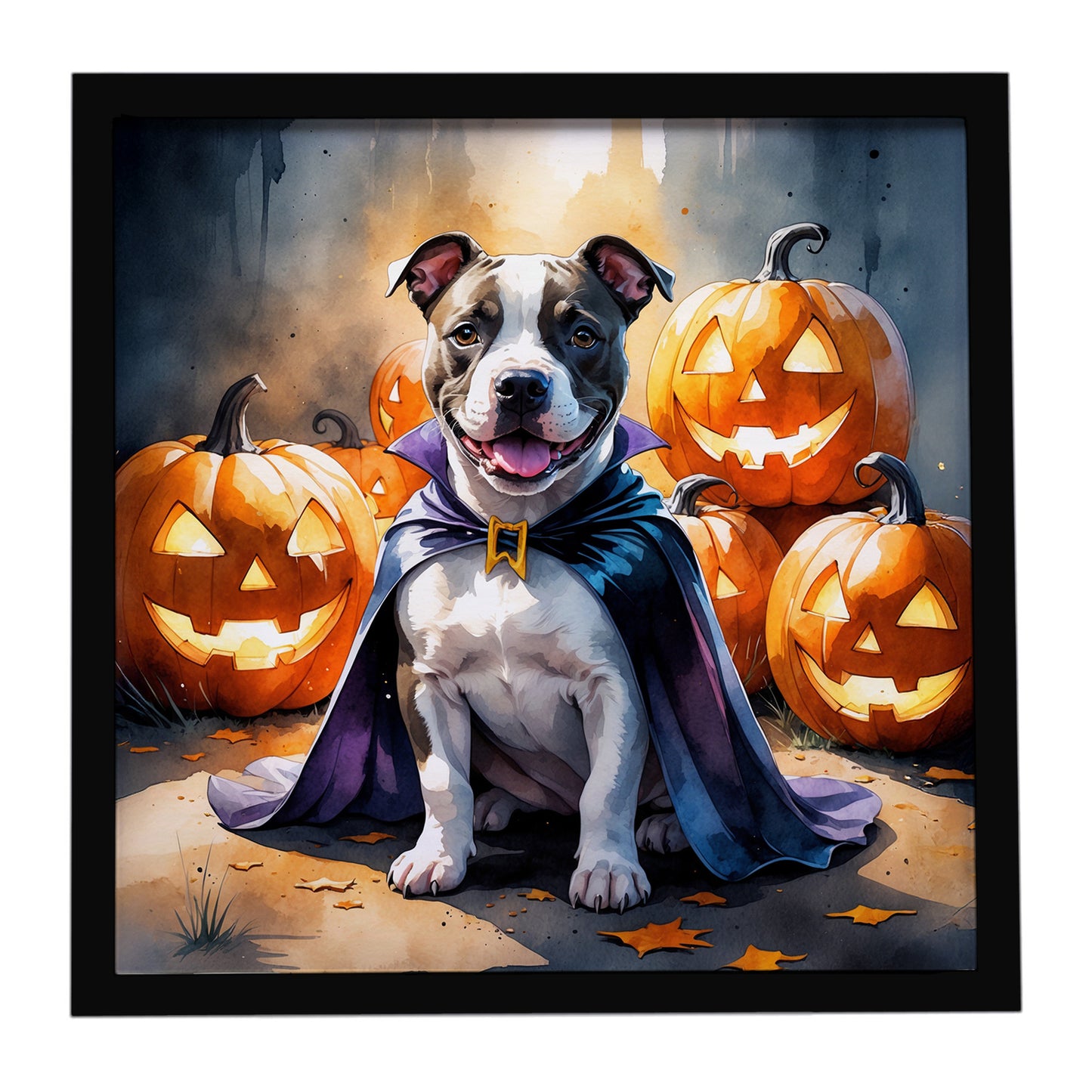 Buy this Pit Bull Terrier Puppy Halloween Framed Metal Print