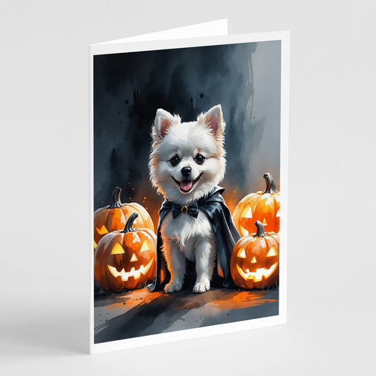 Buy this White Pomeranian Puppy Halloween Greeting Cards Pack of 8