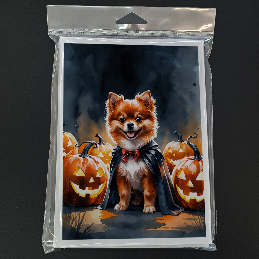 Pomeranian Puppy Halloween Greeting Cards Pack of 8