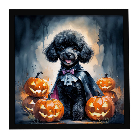 Buy this Black Poodle Puppy Halloween Framed Metal Print