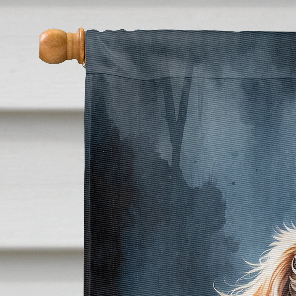 Chocolate Poodle Puppy Halloween House Flag