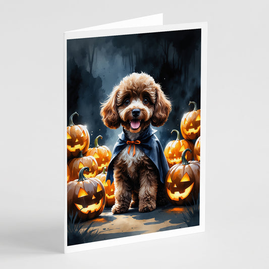 Buy this Chocolate Poodle Puppy Halloween Greeting Cards Pack of 8