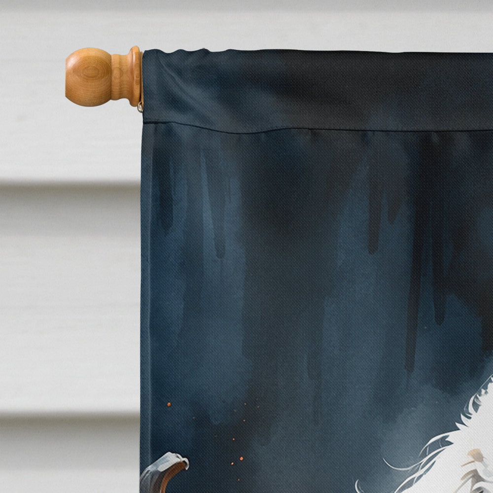 White Poodle Puppy Halloween House Flag