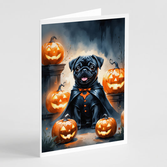 Buy this Black Pug Puppy Halloween Greeting Cards Pack of 8