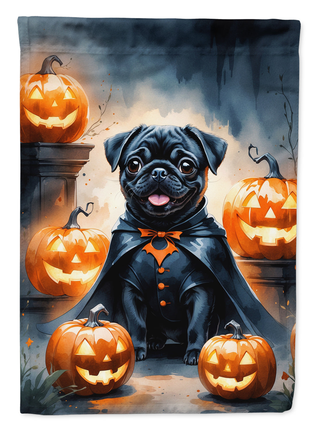 Buy this Black Pug Puppy Halloween Garden Flag
