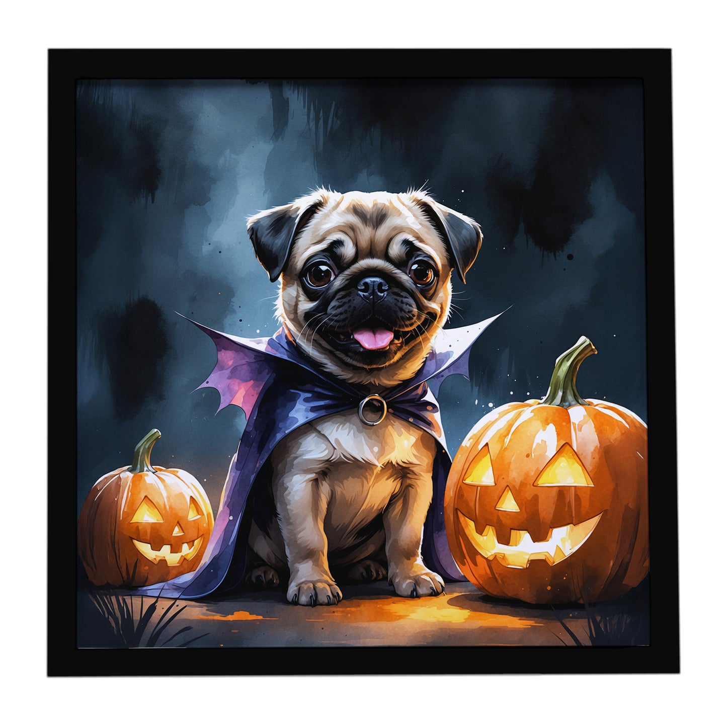 Buy this Pug Puppy Halloween Framed Metal Print