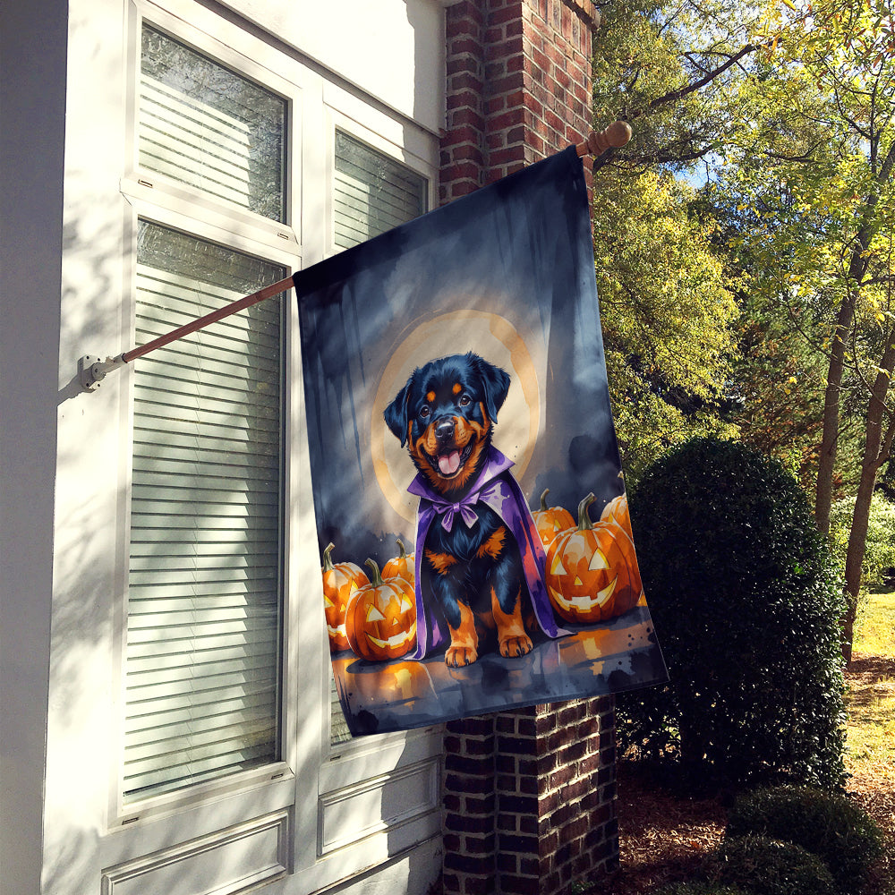 Rottweiler Puppy Halloween House Flag