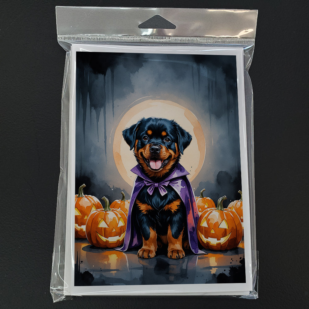 Rottweiler Puppy Halloween Greeting Cards Pack of 8