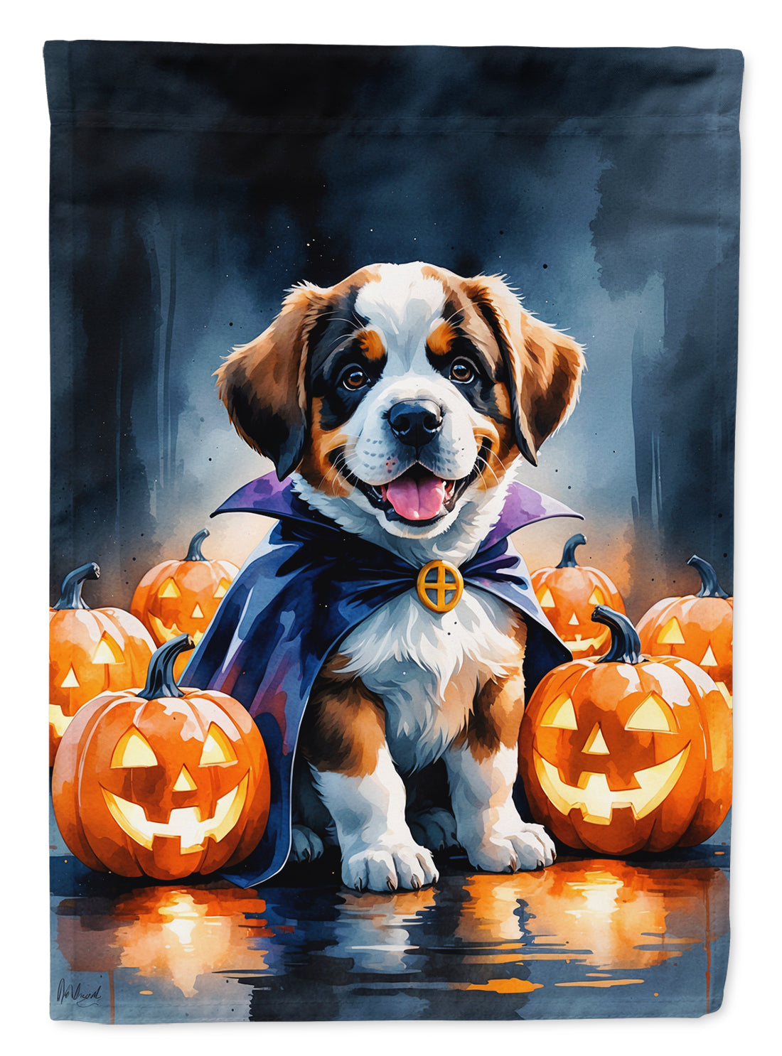Buy this Saint Bernard Puppy Halloween House Flag