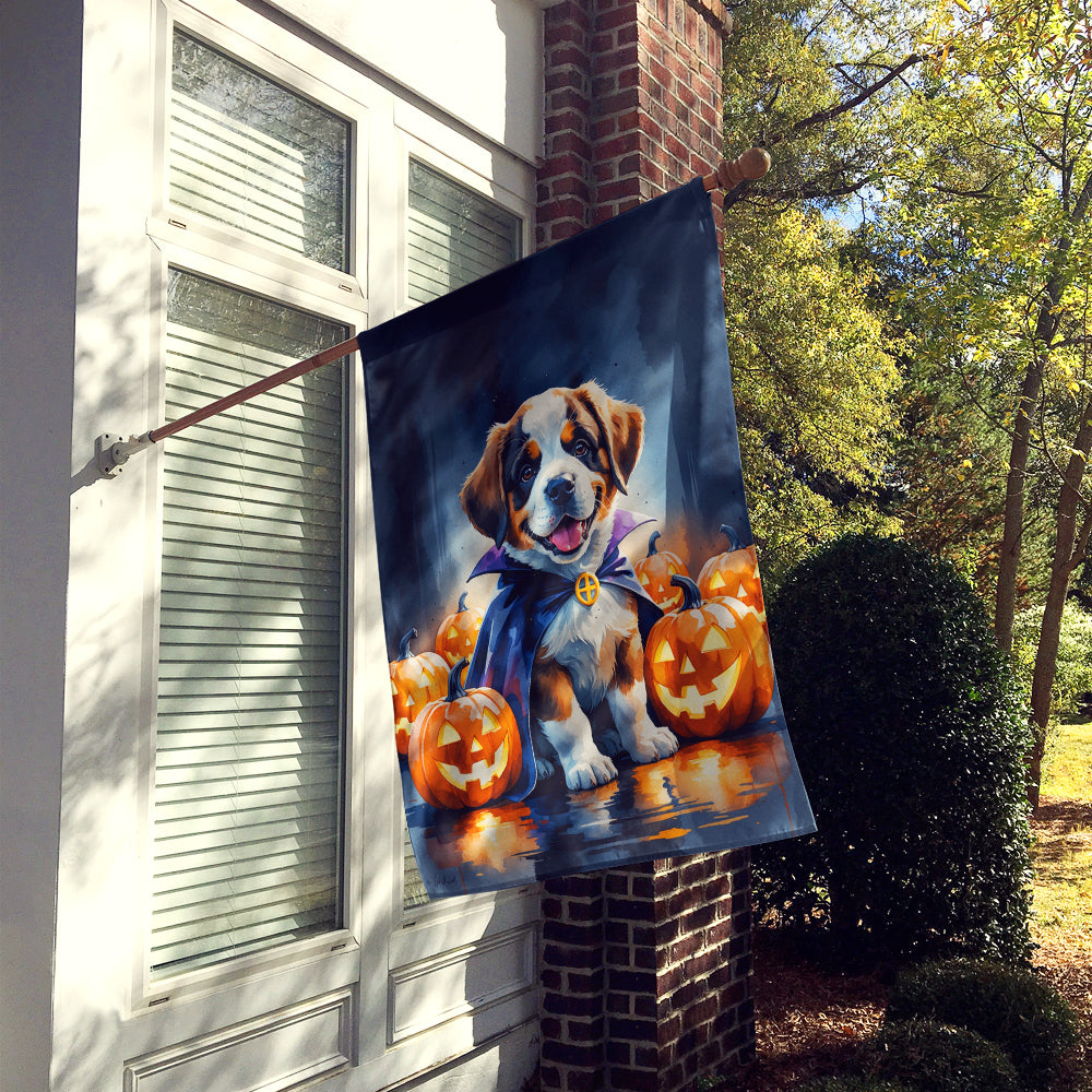 Saint Bernard Puppy Halloween House Flag