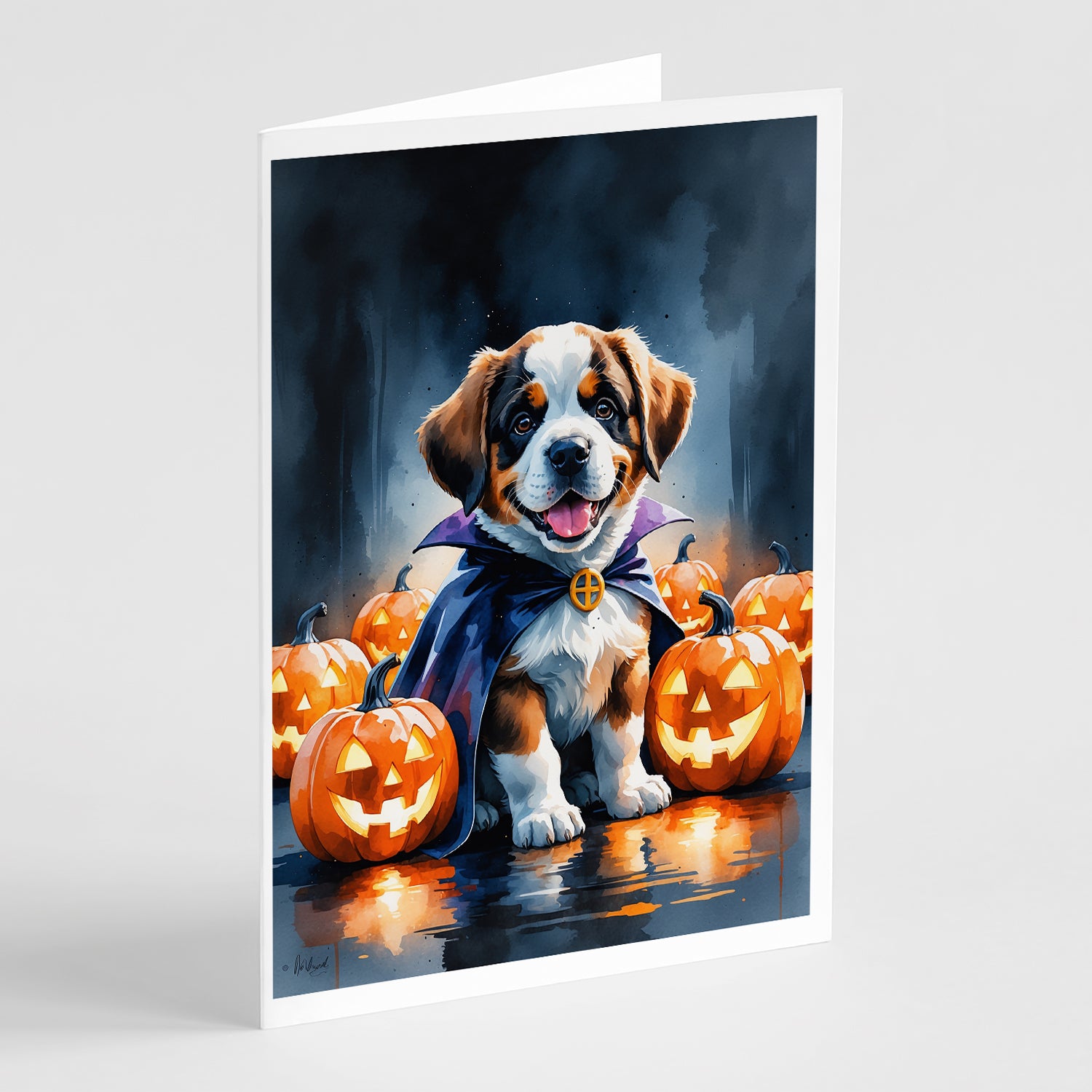 Buy this Saint Bernard Puppy Halloween Greeting Cards Pack of 8