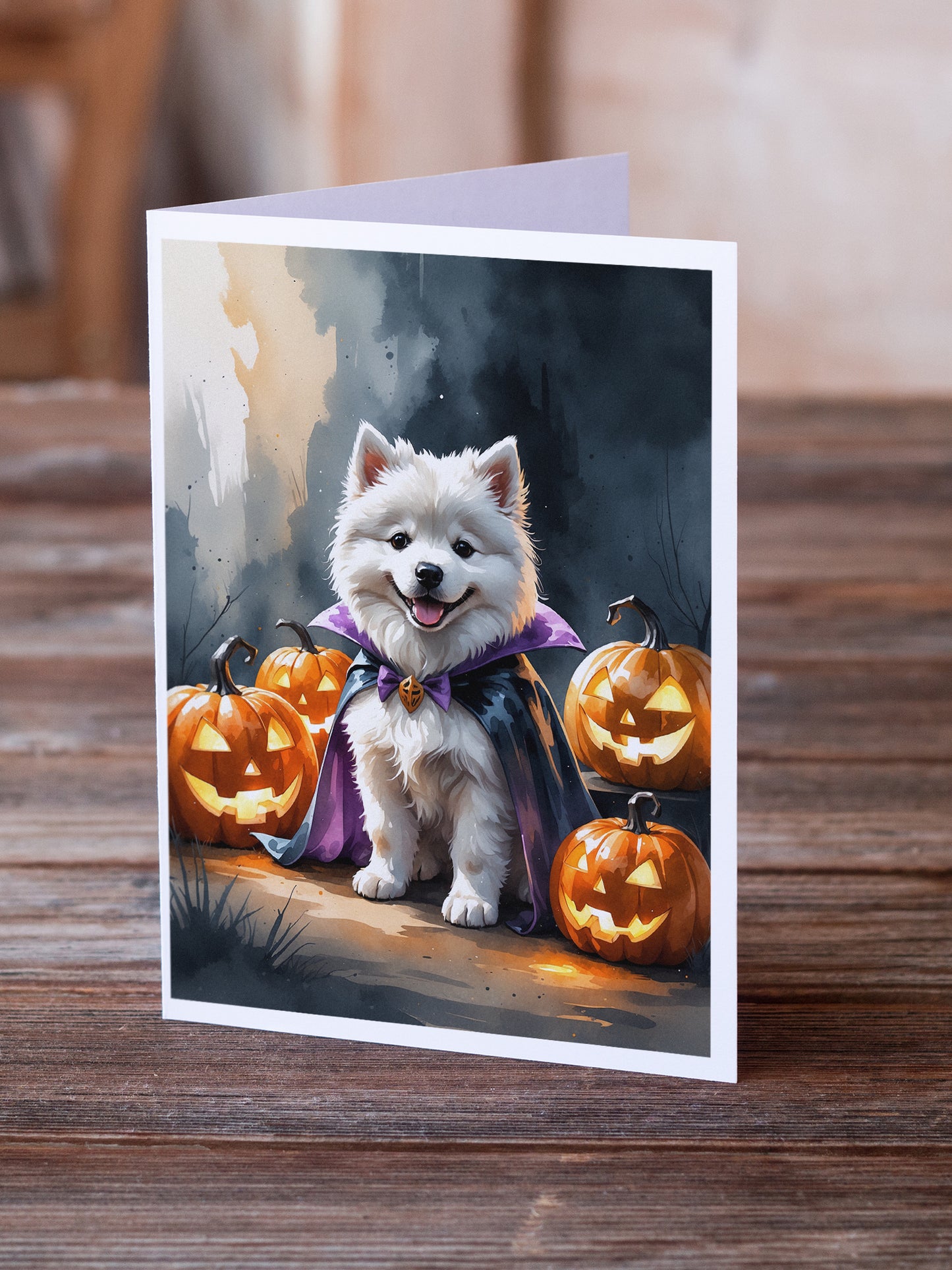 Samoyed Puppy Halloween Greeting Cards Pack of 8