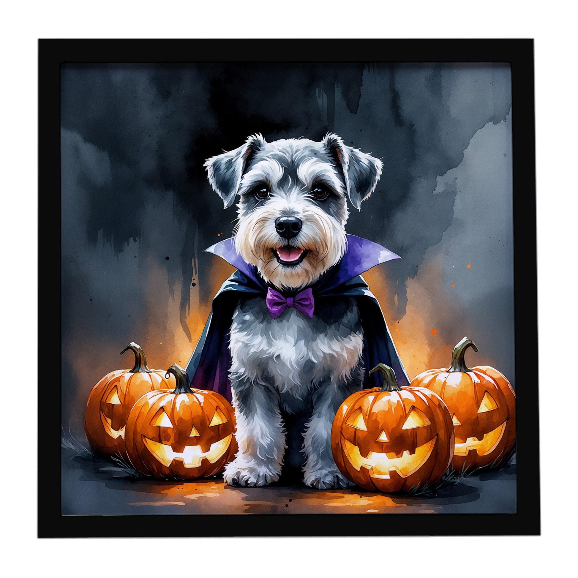 Buy this Schnauzer Puppy Halloween Framed Metal Print