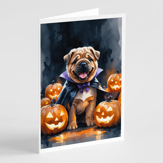 Buy this Shar Pei Puppy Halloween Greeting Cards Pack of 8