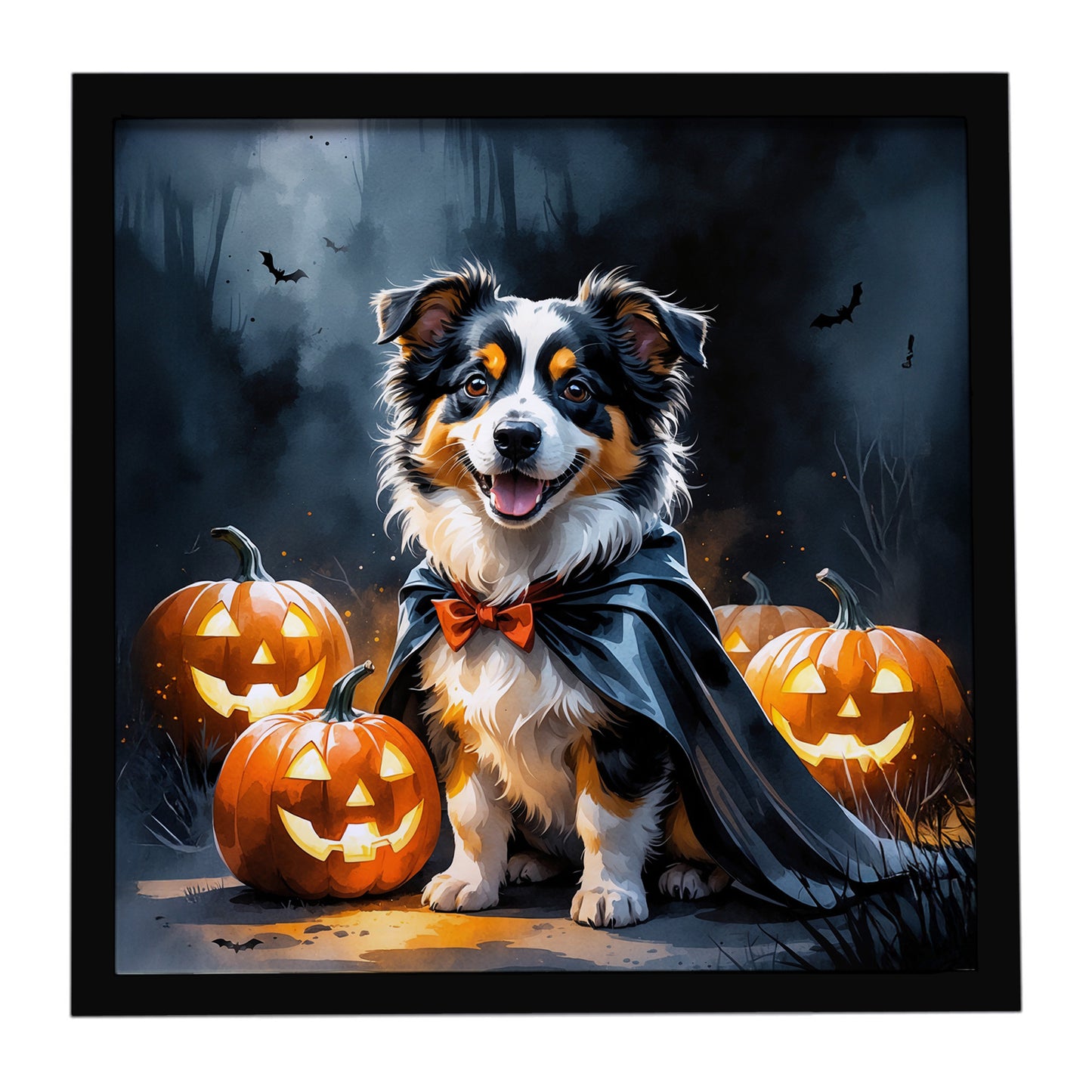 Buy this Sheltie Puppy Halloween Framed Metal Print