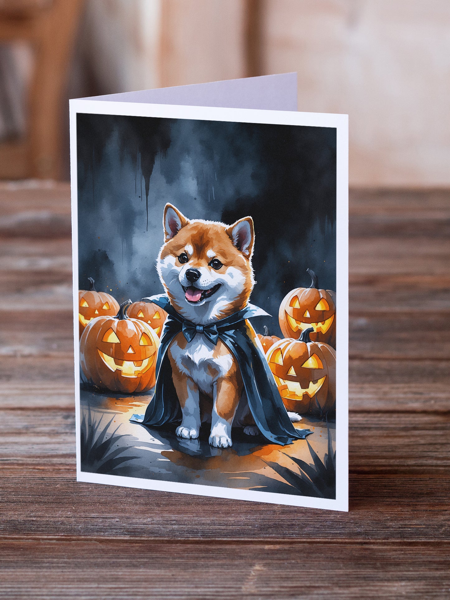 Shiba Inu Puppy Halloween Greeting Cards Pack of 8