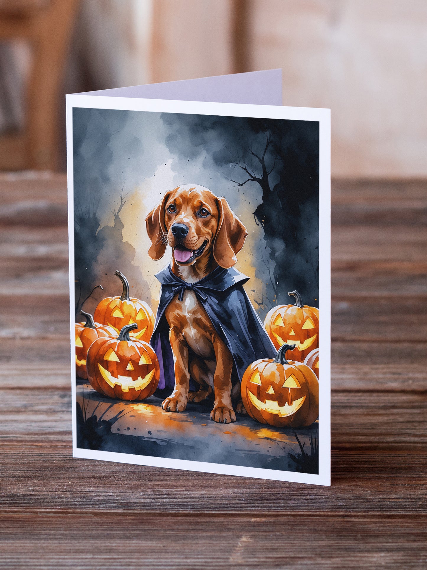 Vizsla Puppy Halloween Greeting Cards Pack of 8