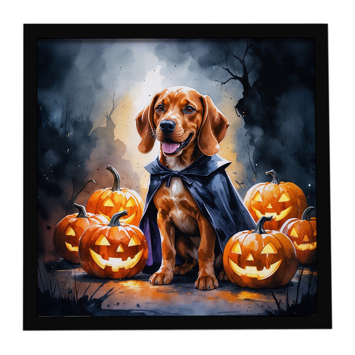 Buy this Vizsla Puppy Halloween Framed Metal Print