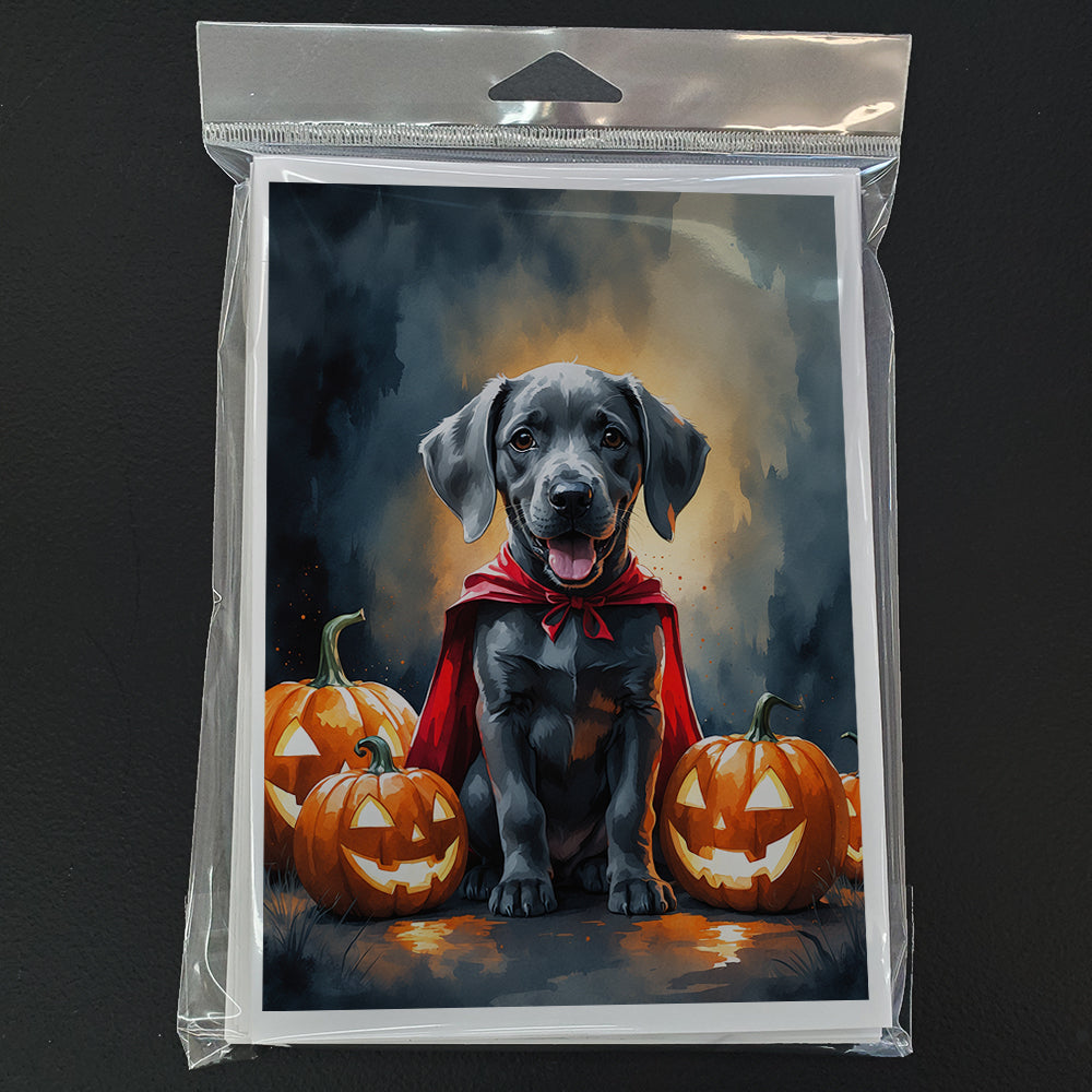 Weimaraner Puppy Halloween Greeting Cards Pack of 8