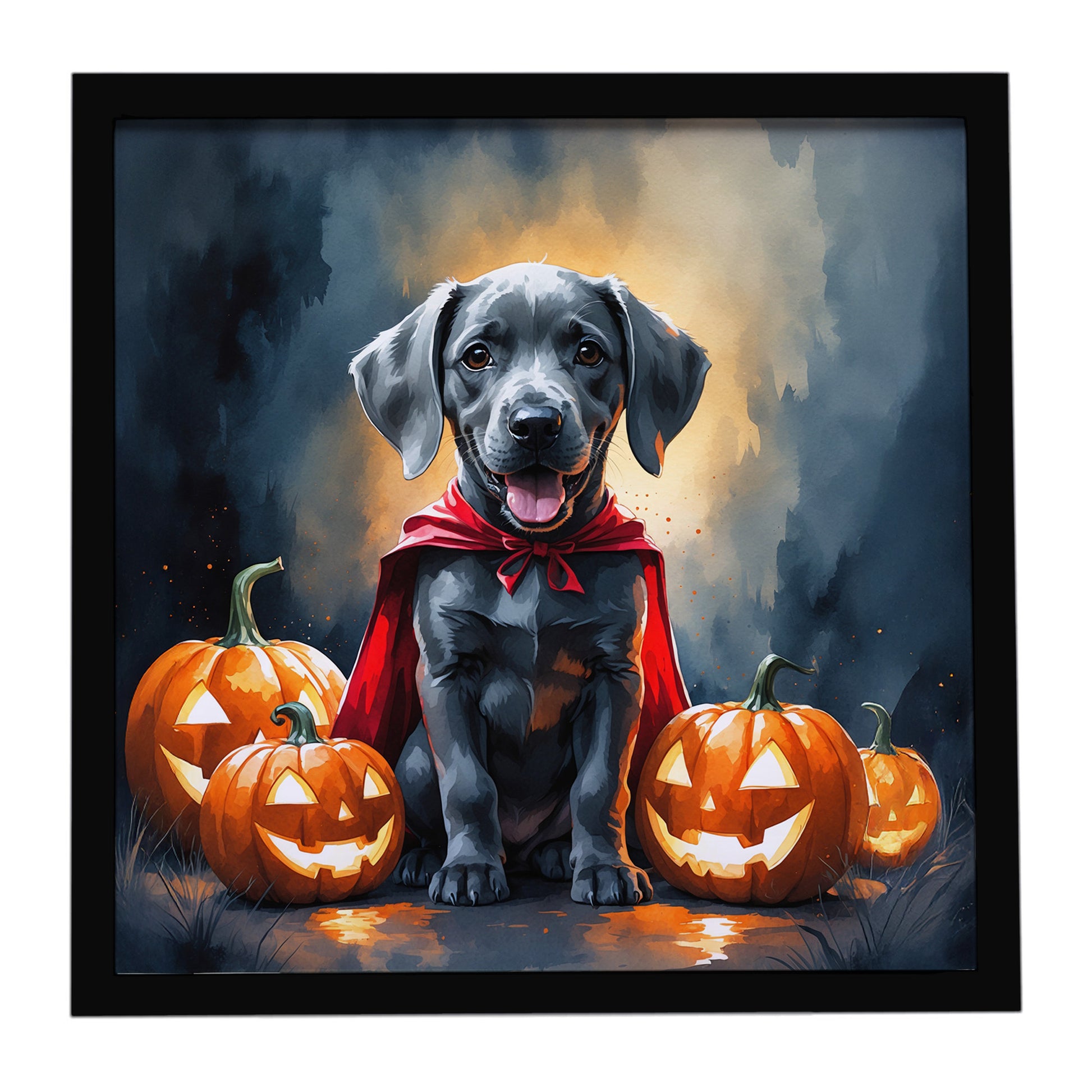 Buy this Weimaraner Puppy Halloween Framed Metal Print