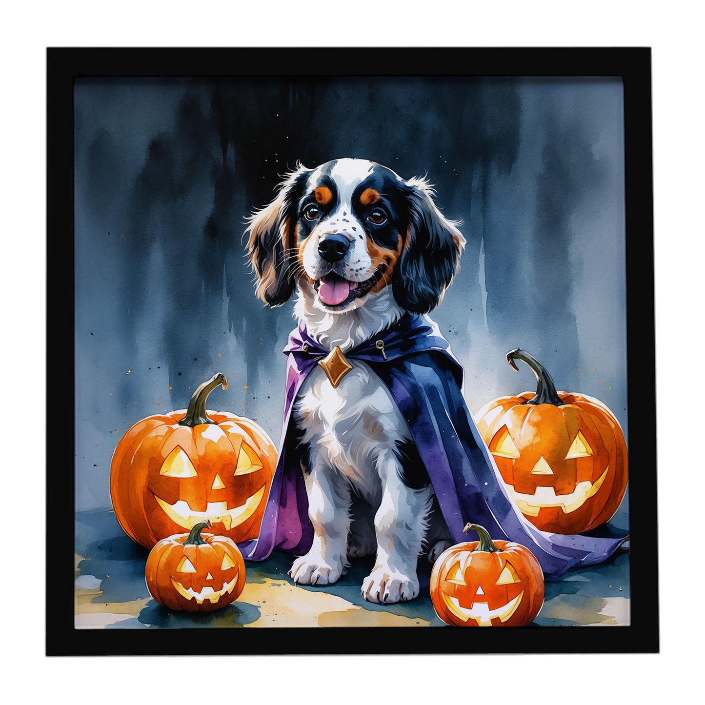 Buy this Welsh Springer Spaniel Puppy Halloween Framed Metal Print