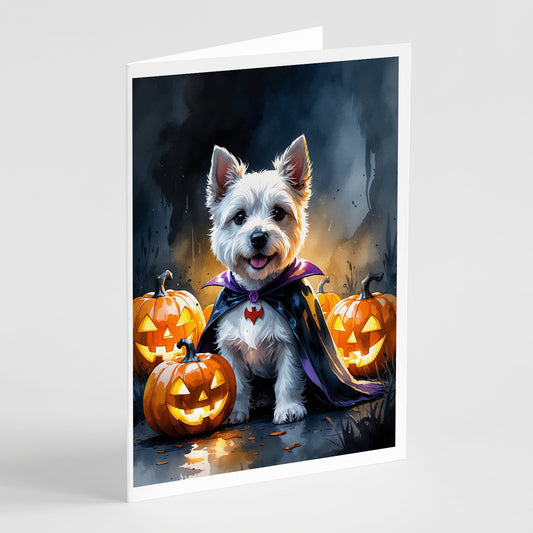 Buy this Westie Spaniel Puppy Halloween Greeting Cards Pack of 8