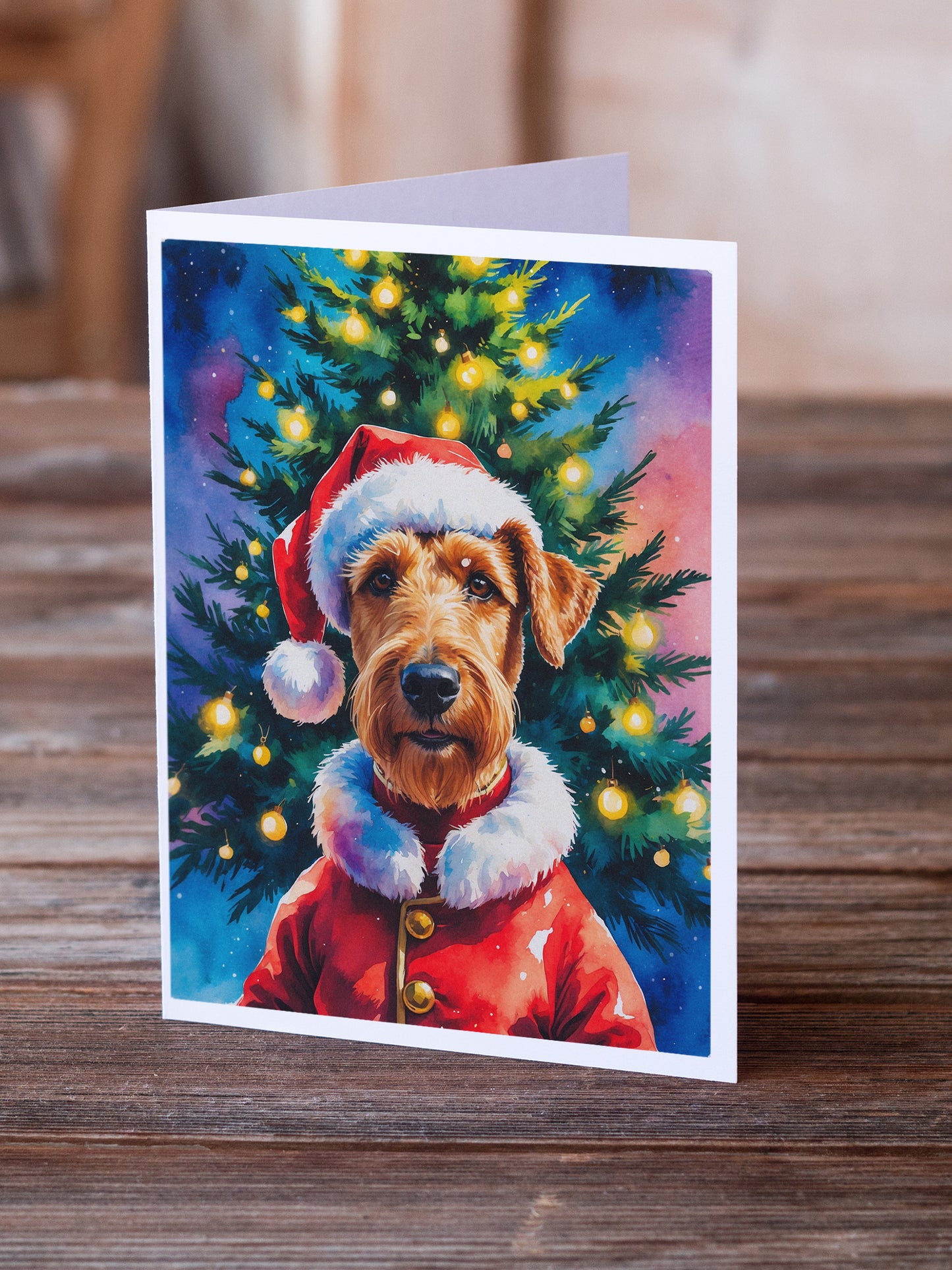 Airedale Terrier Christmas Greeting Cards Pack of 8